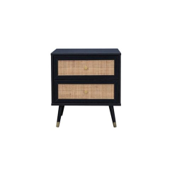 VIENNA ΚΟΜΟΔΙΝΟ MΑΥΡΟ RATTAN