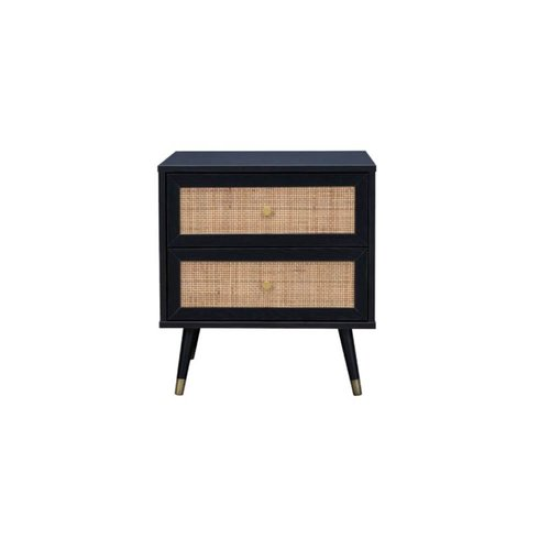 VIENNA ΚΟΜΟΔΙΝΟ MΑΥΡΟ RATTAN