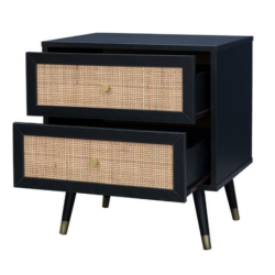 VIENNA ΚΟΜΟΔΙΝΟ MΑΥΡΟ RATTAN