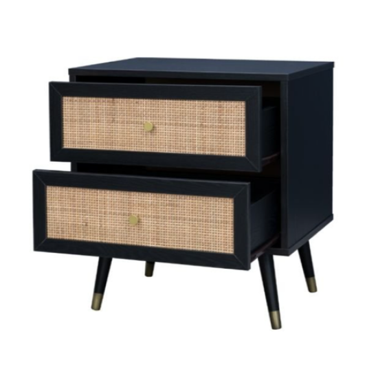 VIENNA ΚΟΜΟΔΙΝΟ MΑΥΡΟ RATTAN