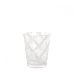 ΜΕΘΑΚΡΥΛΙΚΟ ΓΥΑΛΙ ΜΕ ΔΙΑΦΑΝH ΛΕΥΚH ΣΠΕΙΡΑ